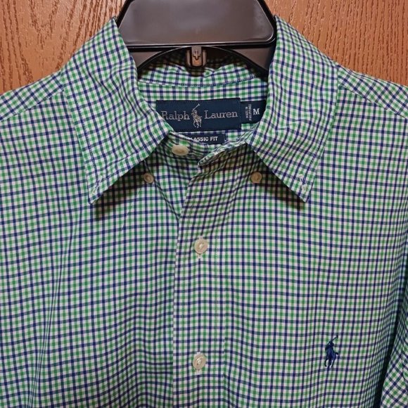 Polo Other - Polo (Ralph Lauren Shirt)-(Green/Blue-Plaid)-(Size M)-(Pre-owned)-$30.00